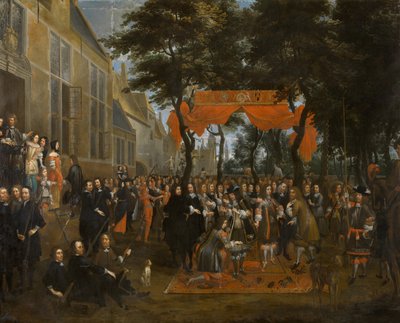 Mottagandet av Karl II och hans bröder av Jan Baptist van Meunincxhove