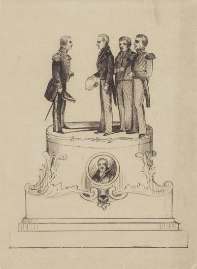 Design för monument till 50 år av självständighet för kungariket Nederländerna 1863 av Jan Bos