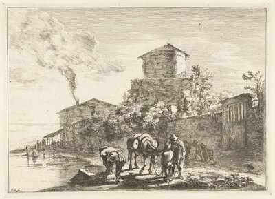Män och en mula på Via Appia Landskap runt Rom (serietitel) av Jan Both