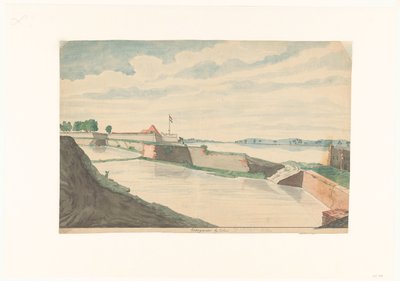 Fort Kraganoor nära Cochin av Jan Brandes (signed by artist)