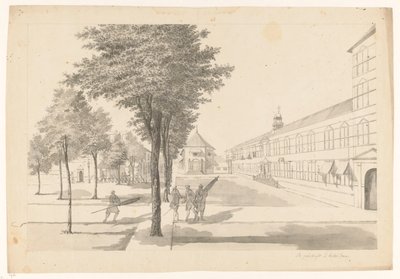 Regering, slottskyrka och drakvakt inom slottet i Batavia av Jan Brandes