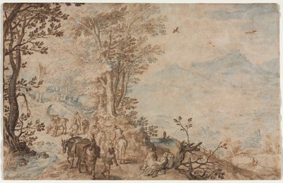 Landskap med resenärer av Jan Brueghel