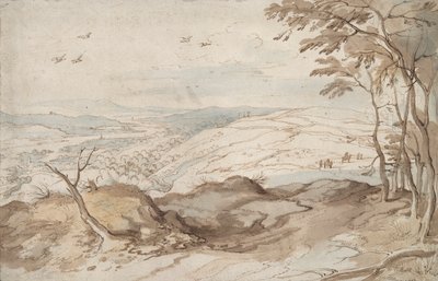 Bergigt landskap med utsikt över en dal av Jan Brueghel the Elder