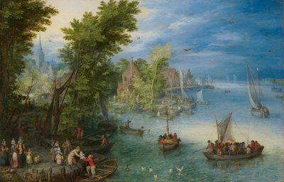Landskap vid floden av Jan Brueghel the Elder