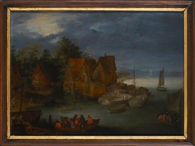 By vid floden. av Jan Brueghel the Elder