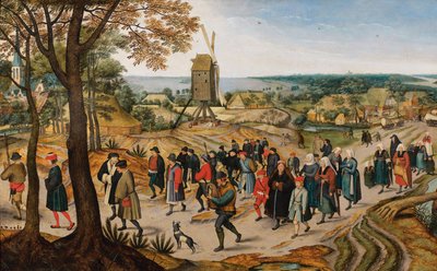 Bröllopsprocessen, 1627. av Jan Brueghel the Younger