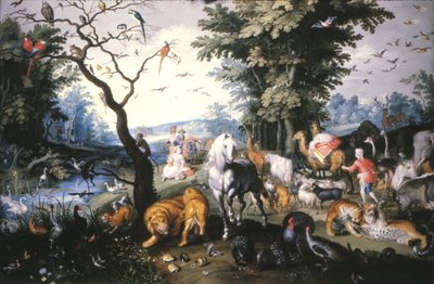 Djuren som kommer in i Noaks ark av Jan Brueghel the Younger
