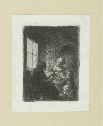 Gezin vid het raam The Compleat Work of Etchings av John Chalon / Oeuvre Complette des Eaux Fortes av Jean Chalon (serietitel) av Jan Chalon