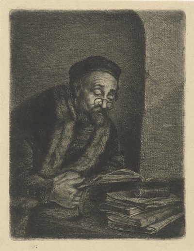 Man bakom ett skrivbord av Jan Chalon