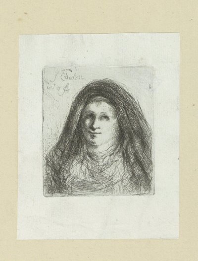 Vuxen kvinna med huvudduk The Compleat Work of Etchings av John Chalon / Oeuvre Complette des Eaux Fortes av Jean Chalon (serietitel) av Jan Chalon