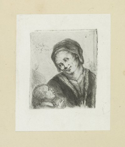 Vrouw en kind The Compleat Work of Etchings av John Chalon / Oeuvre Complette des Eaux Fortes av Jean Chalon (serietitel) av Jan Chalon