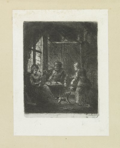 Woonkamer sätter paar The Compleat Work of Etchings av John Chalon / Oeuvre Complette des Eaux Fortes av Jean Chalon (serietitel) av Jan Chalon