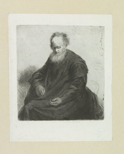 Zittende oude man met lange kappa The Compleat Work of Etchings av John Chalon / Oeuvre Complette des Eaux Fortes av Jean Chalon (serietitel) av Jan Chalon