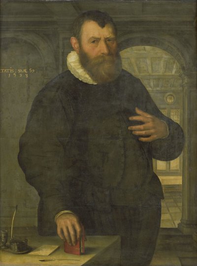 Porträtt av Bartholomeus van der Wiere (1534-1603) av Jan Claesz. (attributed to)