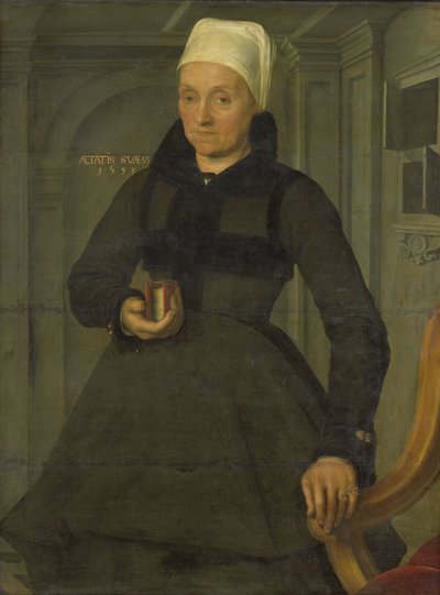 Porträtt av Lysbeth Hendriksdr (1536-efter 1603). Hustru till Bartholomeus van der Wiere av Jan Claesz. (attributed to)