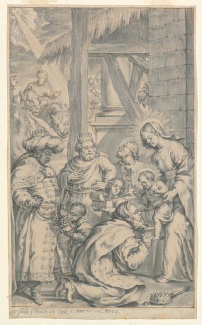 Tillbedjan av de tre vise männen av Jan Claudius de Cock