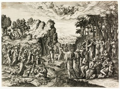 Moses slår mot klippan av Jan Collaert I
