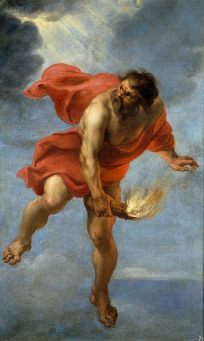 Prometheus bär eld, 1637 av Jan Cossiers