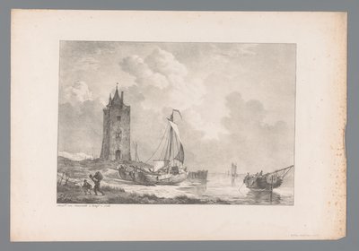 Kustlandskap med torn Målningar av holländska mästare från Wijlen den Wel-Eds samling. född Mr J.A. van Dam (serietitel) av Jan Dam Steuerwald (possibly)