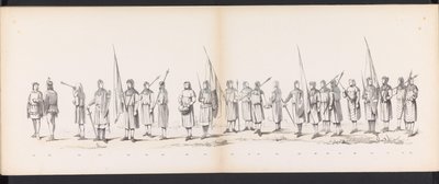 Masquerade of the Leiden Students, 1865 (skylt 13) Klädd procession som hölls av medlemmarna i Leidens studentkår den 6 juni 1865, för att fira 290-årsjubileet av Leidsche Hoogeschool, föreställande: holländarnas inträde b. av Jan Daniël Cornelis Carel Willem baron de Constant Rebecque