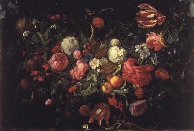 Stilleben av blommor och frukt av Jan Davidsz de Heem