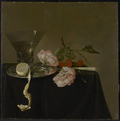 Stilleben med dricksglas, frukt och rosor, c.1632-34 av Jan Davidsz de Heem