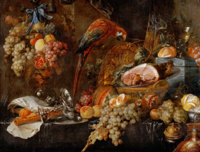 Stilleben med en papegoja av Jan Davidsz de Heem