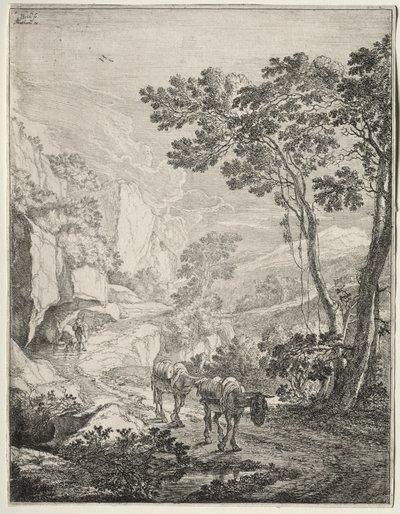 De två mulorna. Rocca Aquatico nära Ancona. av Jan Dirksz Both