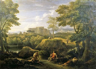 Landskap med figurer (olja på duk) av Jan Frans van Bloemen