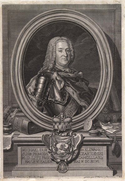 Porträtt av prins Michal Fryderyk Czartoryski 1696-1775, mitten av 1700-talet. av Jan Fryderyk Mylius