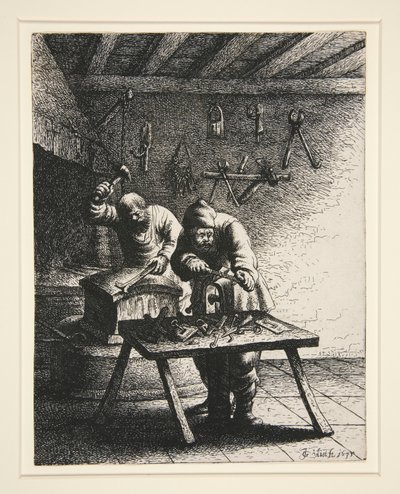 Låssmeder, från en serie av 18 hantverk och yrken av Jan Georg van Vliet