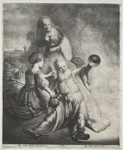 Lot och hans döttrar, 1600-talet. av Jan Georg van Vliet