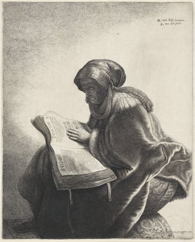 Läser gammal kvinna av Jan Gillisz. van Vliet