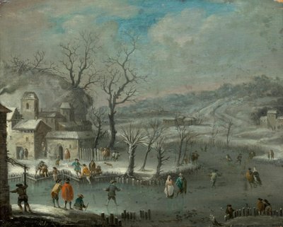Holländskt vinterlandskap av Jan Griffier