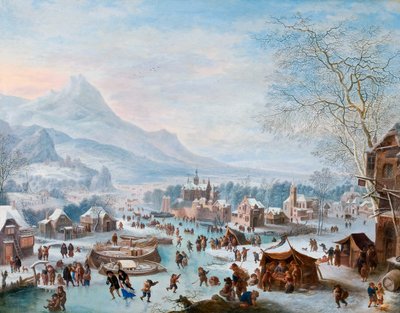 Vinterscen med skridskoåkare av Jan Griffier
