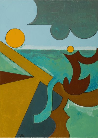 Angler in Combat with a big Fish, 2009 (olja på duk) av Jan Groneberg