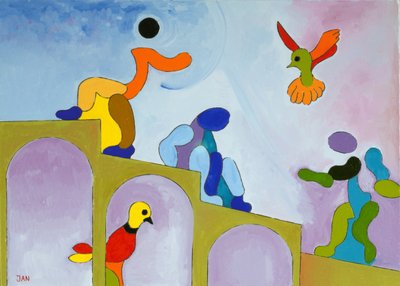 Rising up to where we come from, 2009 (olja på duk) av Jan Groneberg