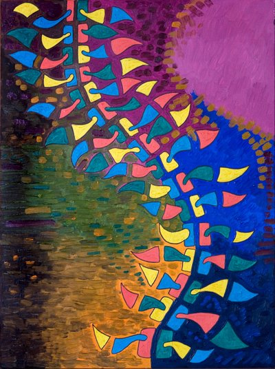 Spine in Ecstasy, 2006 (olja på trä) av Jan Groneberg