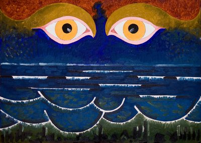 The Sea contemplating the Sea, 2006 (olja på trä) av Jan Groneberg