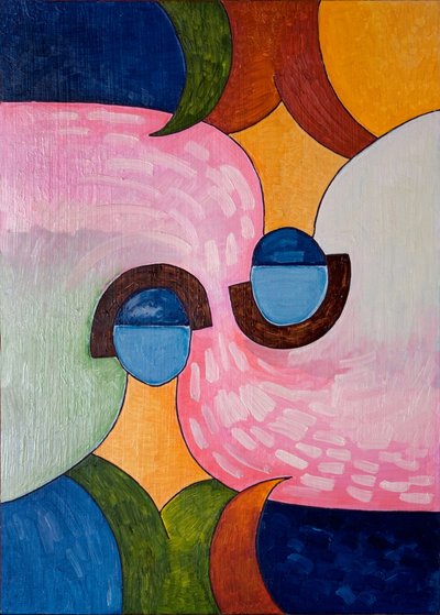 Upp och ner och in och ut, 2007 (olja på trä) av Jan Groneberg