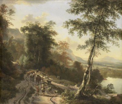 Landskap med boskapsförare av Jan Hackaert