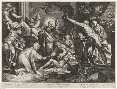 Uppfostran av Lazarus av Jan Harmensz. Muller