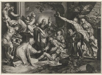 Uppfostran av Lazarus av Jan Harmensz. Muller