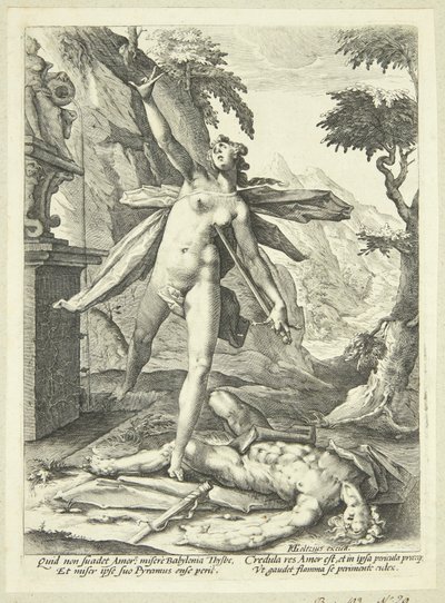 Pyramus och Thisbe av Jan Harmensz. Muller