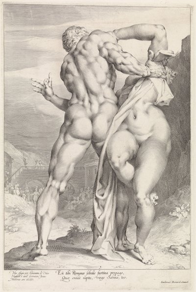 Rån av en sabinsk kvinna, bakifrån Robbery of a Sabine Woman (serietitel) av Jan Harmensz. Muller