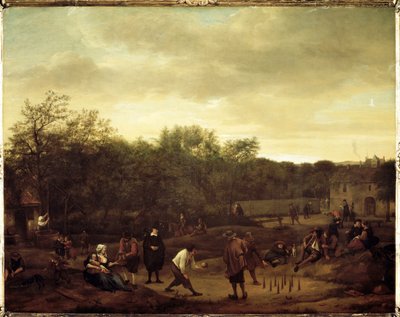 Bönder som spelar bollar i Holland (Målning av Jan Havicksz. Steen