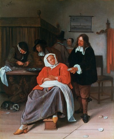 En man som erbjuder ett ostron till en kvinna, c1660-1665 av Jan Havickszoon Steen