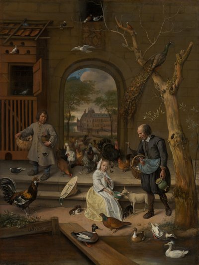 Porträtt av Jacoba Maria van Wassenaer (1654-1683), känd som The Poultry Yard, 1660 av Jan Havickszoon Steen