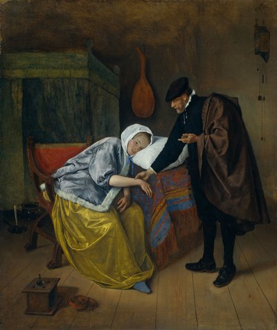 Sjuk kvinna av Jan Havickszoon Steen