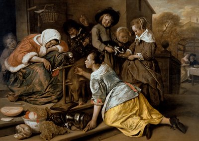 The Effects of Inmperance, c.1663-65 swed av Jan Havickszoon Steen